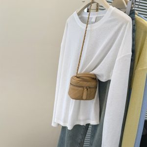Thin Solid Color Long Sleeve Sunscreen Shirt for Women, Loose Fit Top T-Shirt for Summer Wear as Outer or Inner Layer, Air Conditioning Cover-Up