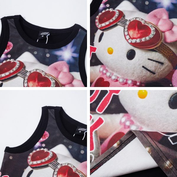 Kitty Cat Full Print Elastic Tank Top Women Slim Spicy Girl Undershirt Sleeveless Outerwear - Image 4