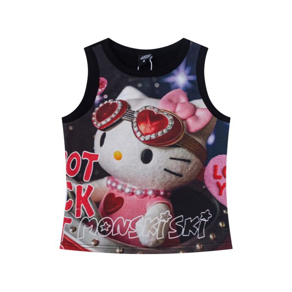 Kitty Cat Full Print Elastic Tank Top Women Slim Spicy Girl Undershirt Sleeveless Outerwear - Image 6