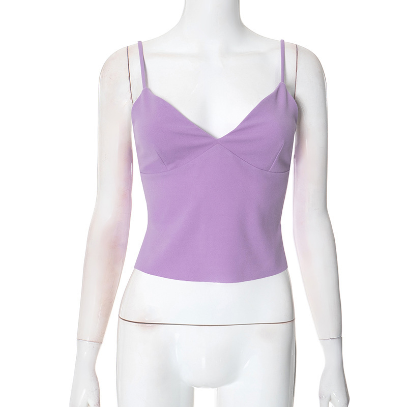 Women's Fashion Strapless Backless Spliced Slit Vest Top