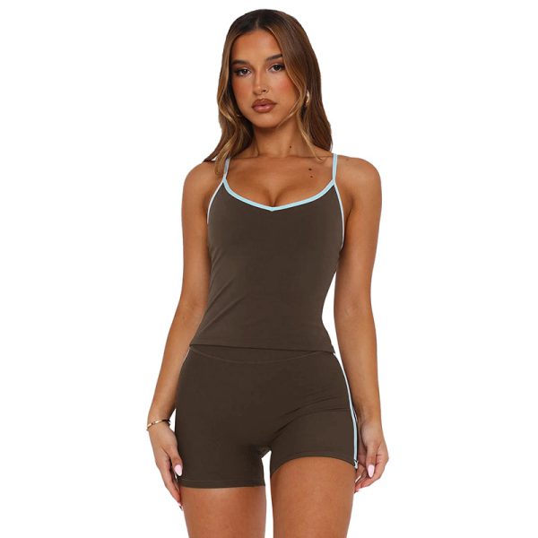 Women's Fashion V-Neck Strapless Backless Sexy Fitted Sports Suit - Image 7