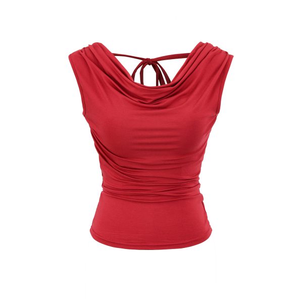 One-Shoulder Backless Tie Short Sleeve T-Shirt for Women