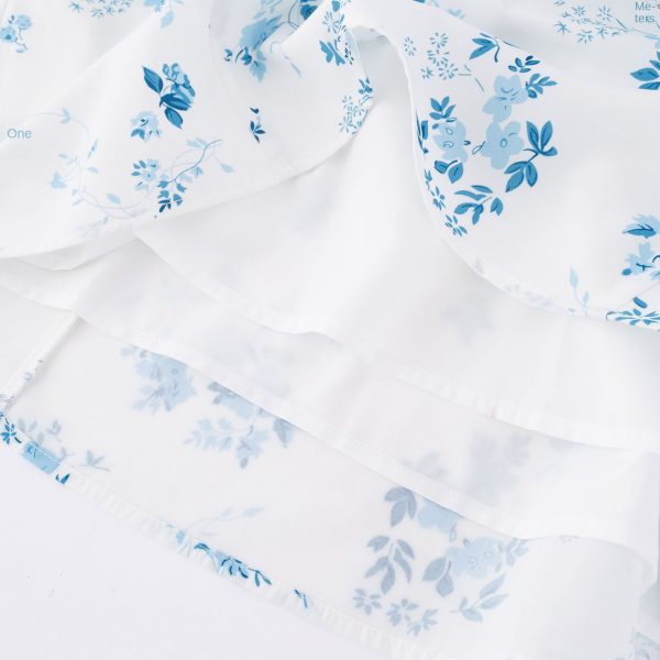 White Base Floral Strapless Short Dress for Women - Image 4