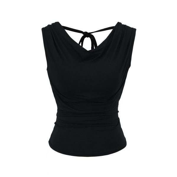One-Shoulder Backless Tie Short Sleeve T-Shirt for Women - Image 4