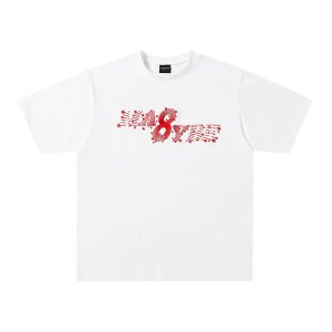 Unique Design Embroidered Cool Short Sleeve T-Shirt for Men and Women Summer Casual Versatile Couple Half Sleeve Top