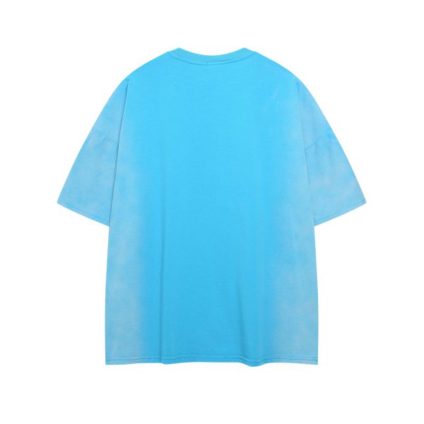 Gradient Shell Print Pure Cotton T-Shirt for Men and Women, Loose Casual Punk Design Short Sleeve Top - Image 3