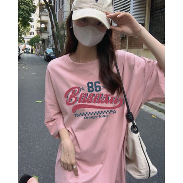 Summer Fashion Short Sleeve Loose Long Dress Over-the-Knee Plus Size Dress - Image 6