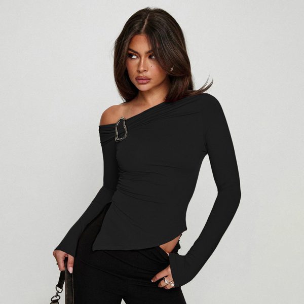 Long Sleeve Fitted T-Shirt for Women - Image 3