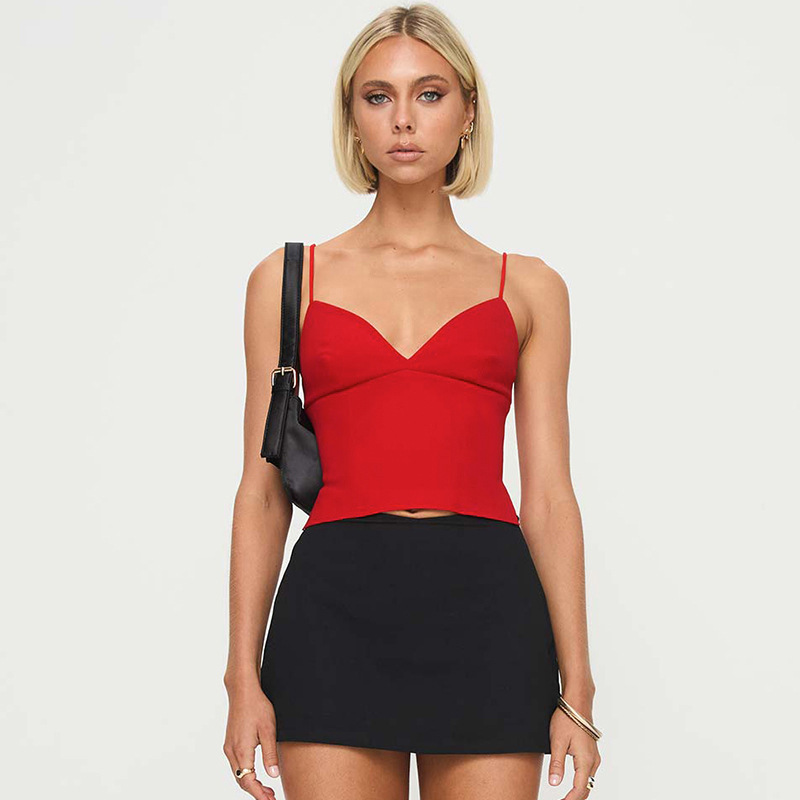 Women's Fashion Strapless Backless Spliced Slit Vest Top - Image 8