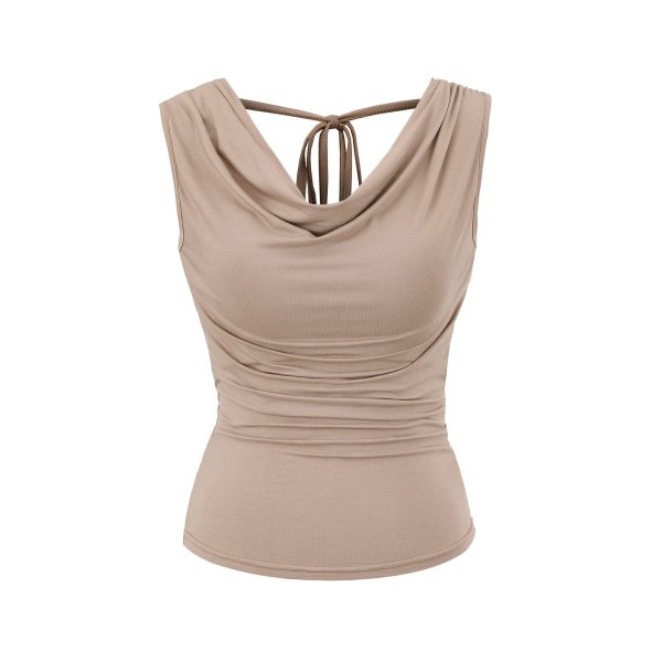 One-Shoulder Backless Tie Short Sleeve T-Shirt for Women - Image 3