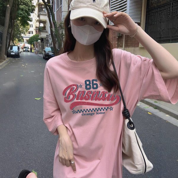 Summer Fashion Short Sleeve Loose Long Dress Over-the-Knee Plus Size Dress - Image 2