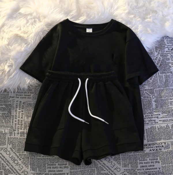 Solid Color Milk Silk Set for Women Summer Casual Fashion Two-Piece Set Loose Shorts Vacation Style Set - Image 8