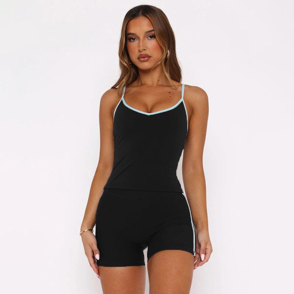 Women's Fashion V-Neck Strapless Backless Sexy Fitted Sports Suit - Image 6
