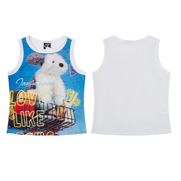 Spicy Girl Fuzzy Puppy Print Sleeveless Top Women Summer Slim Fit Short Elastic Camisole - Image 5