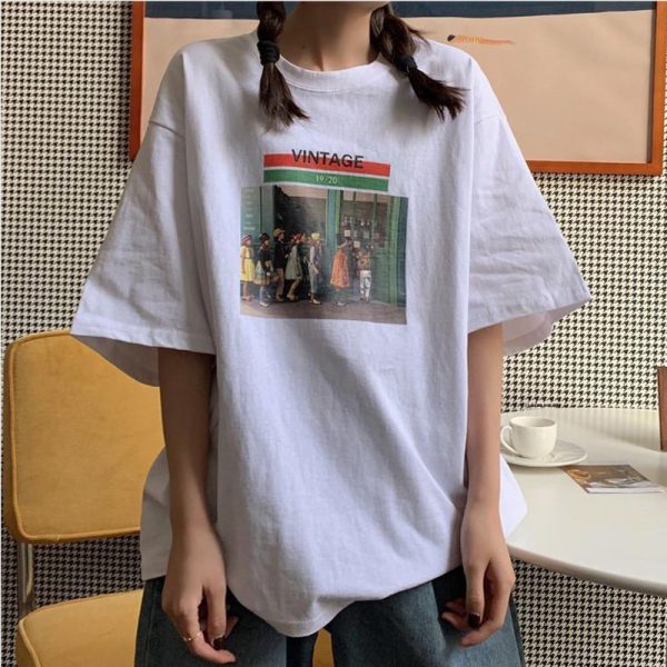 Cotton Short Sleeve T-Shirt for Women, Summer Fashion Korean Style Plus Size Loose Half-Sleeve Versatile Best Friend Top