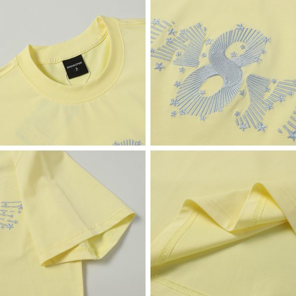 Unique Design Embroidered Cool Short Sleeve T-Shirt for Men and Women Summer Casual Versatile Couple Half Sleeve Top - Image 4